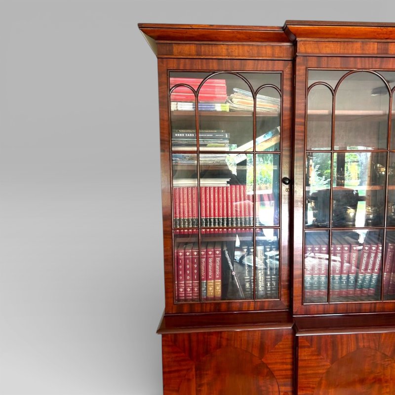 Large Antique William IV Mahogany Breakfront Library Bookcase With Cupboards - Image 5